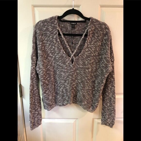 Express marled crop sweater, NWOT - Picture 1 of 4